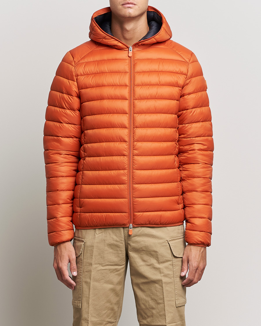Men | Coats & Jackets | Save The Duck | Donald Lightweight Padded Hooded Jacket Ginger Orange S