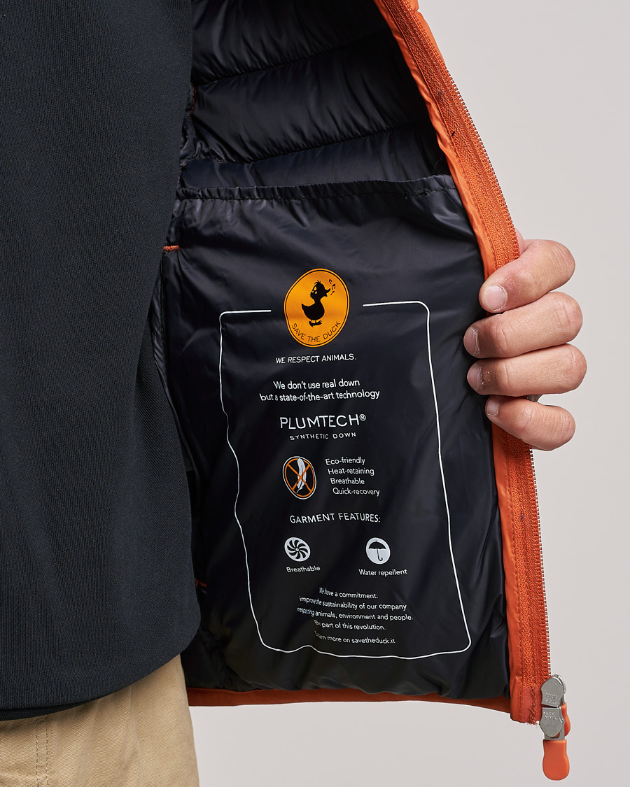 Men | Coats & Jackets | Save The Duck | Donald Lightweight Padded Hooded Jacket Ginger Orange S