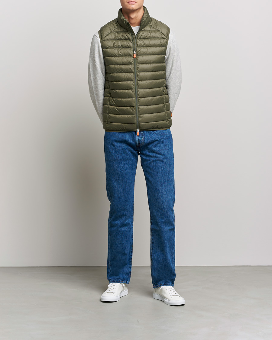 Men | Coats & Jackets | Save The Duck | Adam Lightweight Padded Vest Laurel Green