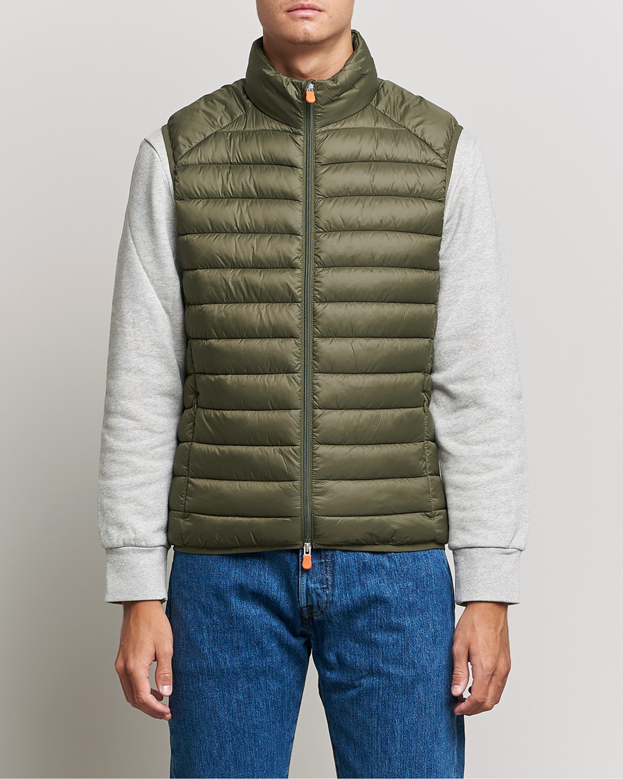 Men | Coats & Jackets | Save The Duck | Adam Lightweight Padded Vest Laurel Green