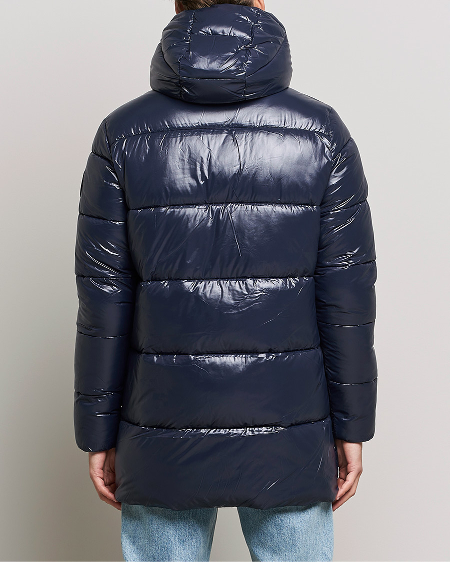 Men | Coats & Jackets | Save The Duck | Christian Long Padded Puffer Jacket Blue Black