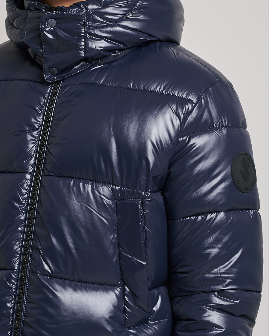Men | Coats & Jackets | Save The Duck | Christian Long Padded Puffer Jacket Blue Black