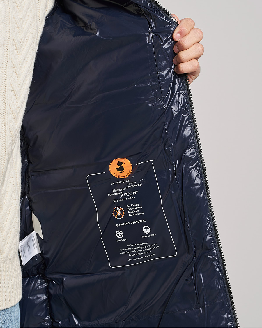 Men | Coats & Jackets | Save The Duck | Christian Long Padded Puffer Jacket Blue Black