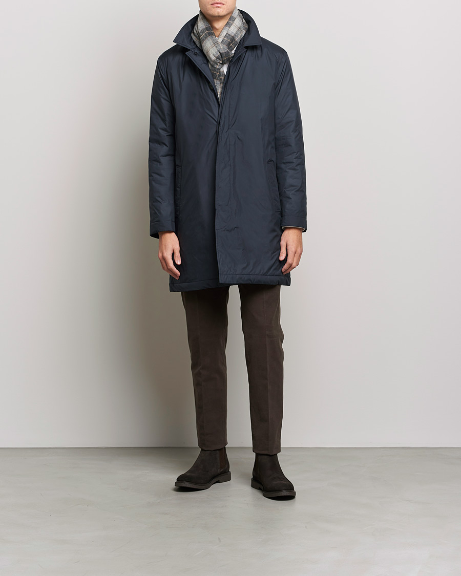 Men | Coats & Jackets | Sunspel | Recycled Polyester Padded Coat Navy