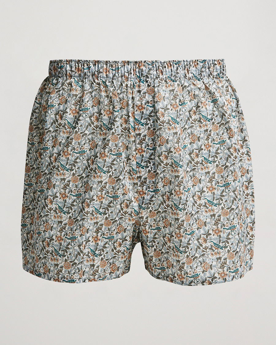 Men | Underwear & Socks | Sunspel | Liberty Printed Cotton Boxer Shorts White