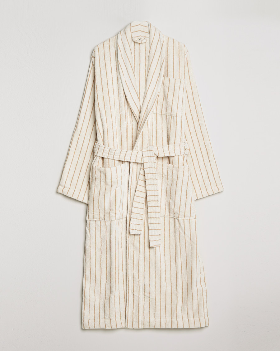 Men | Pyjamas & Robes | Tekla | Organic Terry Classic Bathrobe Sienna Stripes