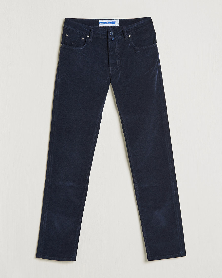 Men | Trousers | Jacob Cohën | Bard 5-Pocket Corduroy Trousers Navy