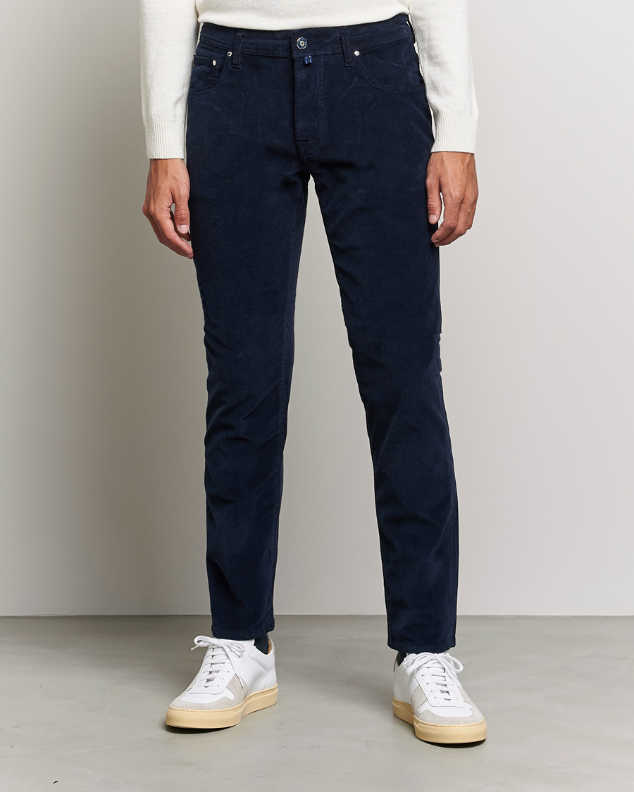 Men | Trousers | Jacob Cohën | Bard 5-Pocket Corduroy Trousers Navy