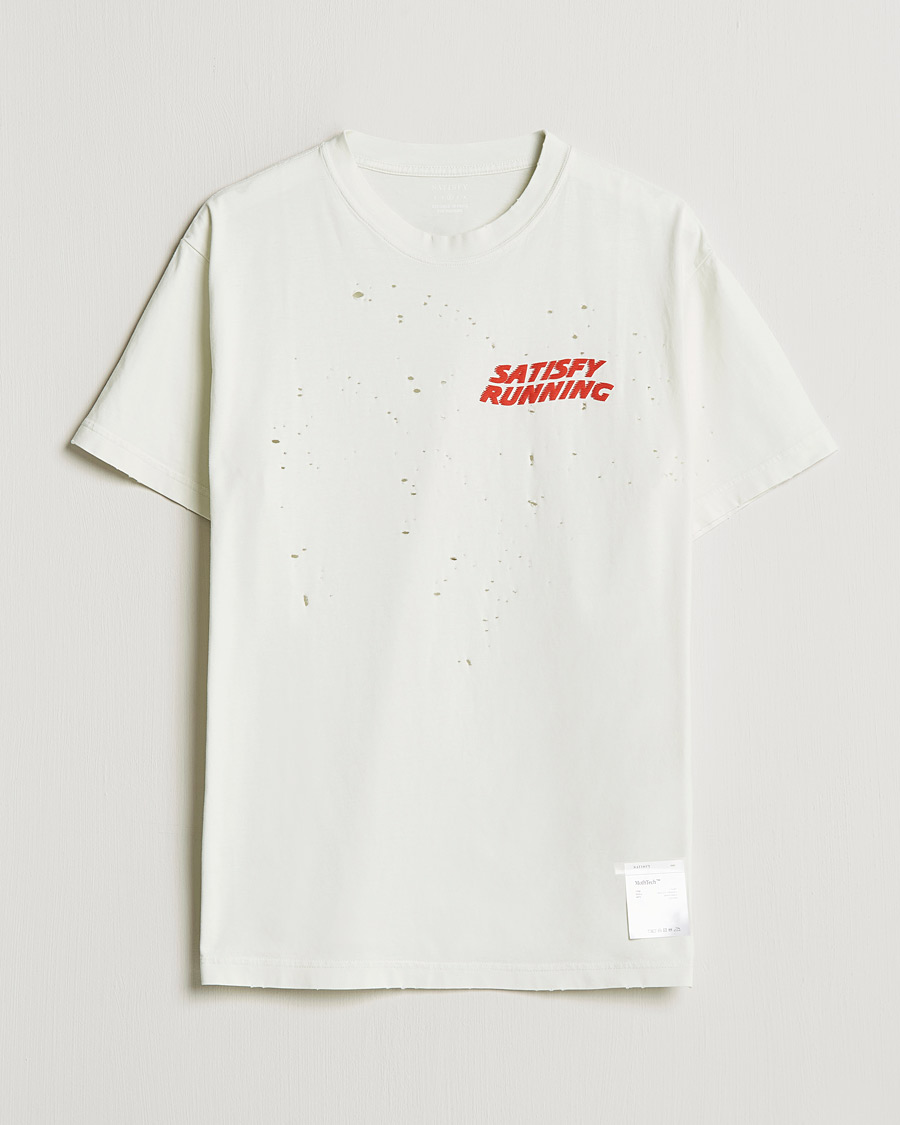 Men | T-Shirts | Satisfy | MothTech Distressed T-Shirt Off White