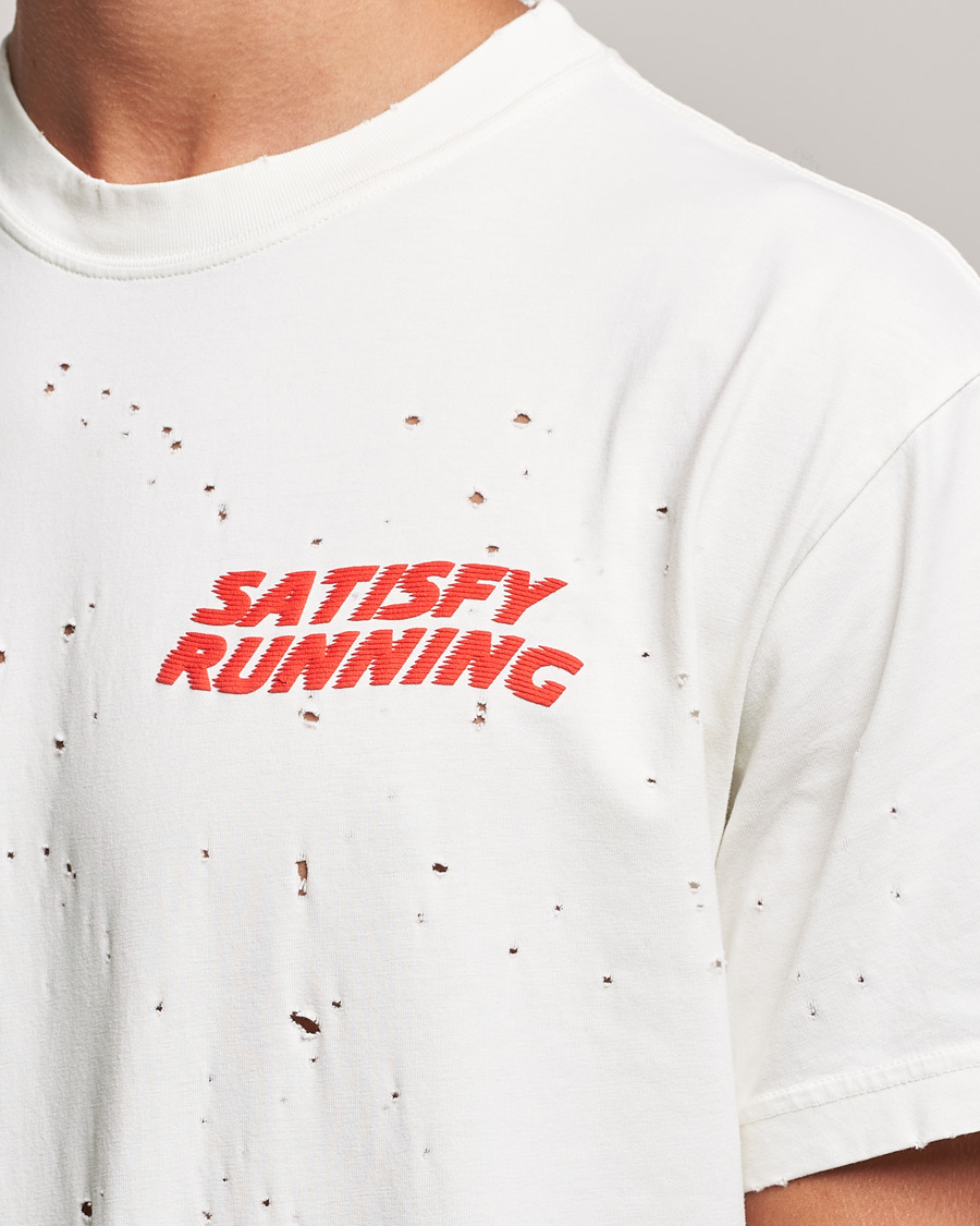 Men | T-Shirts | Satisfy | MothTech Distressed T-Shirt Off White