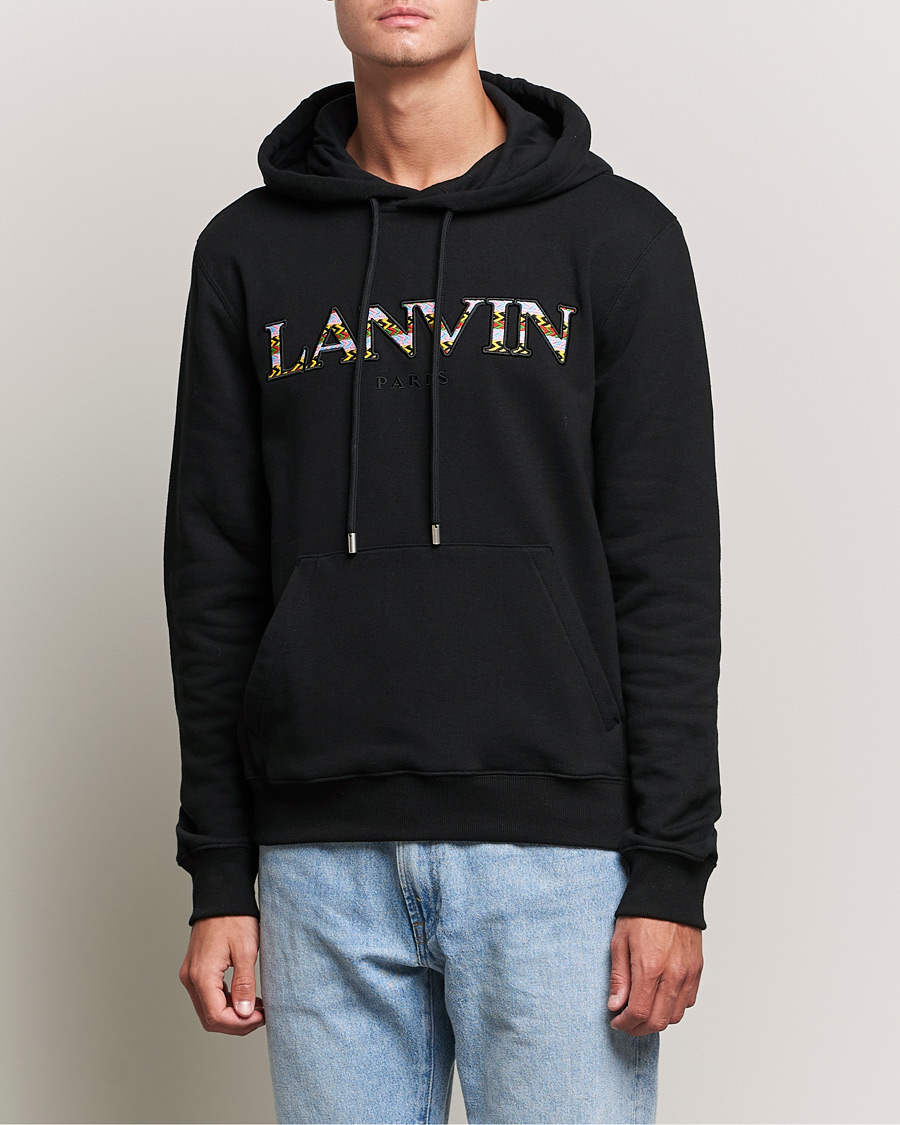 Men | Sweaters & Knitwear | Lanvin | Curb Logo Hoodie Black