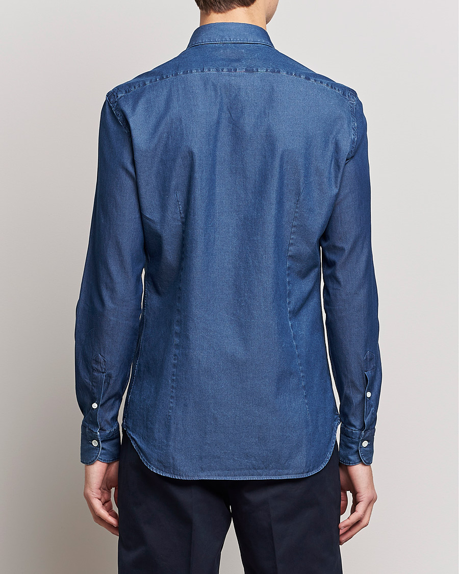 Men | Shirts | Mazzarelli | Soft Denim Shirt Dark Indigo
