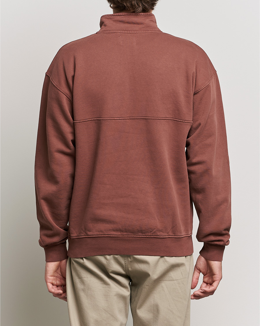 Men | Sweaters & Knitwear | Colorful Standard | Classic Organic Half-Zip Cinnamon Brown