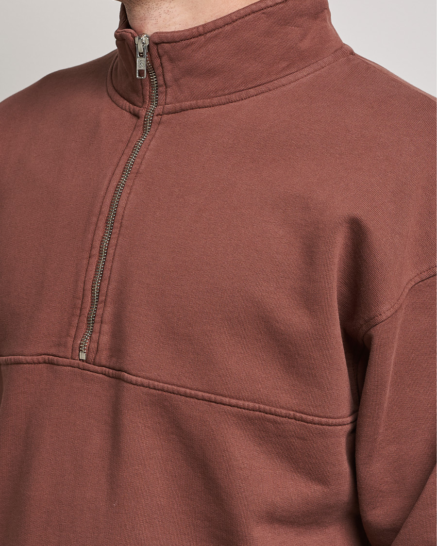 Men | Sweaters & Knitwear | Colorful Standard | Classic Organic Half-Zip Cinnamon Brown