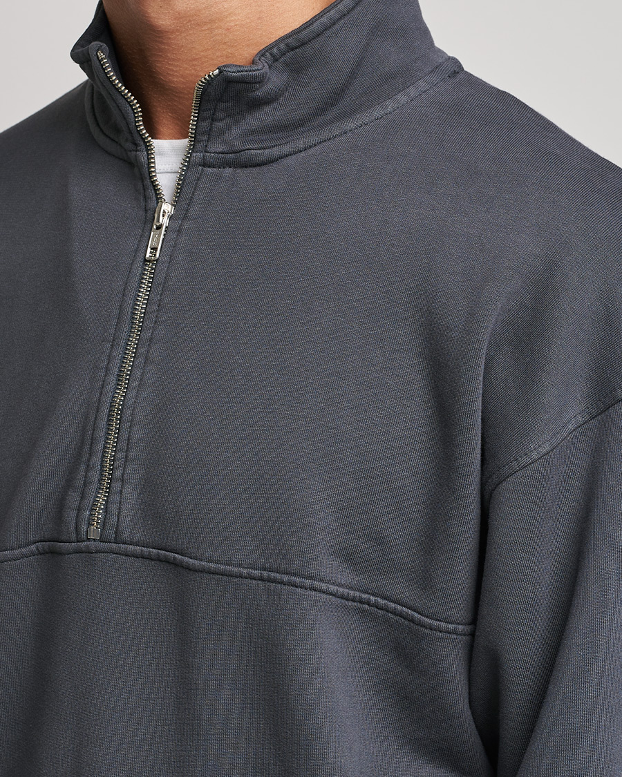 Men | Sweaters & Knitwear | Colorful Standard | Classic Organic Half-Zip Lava Grey