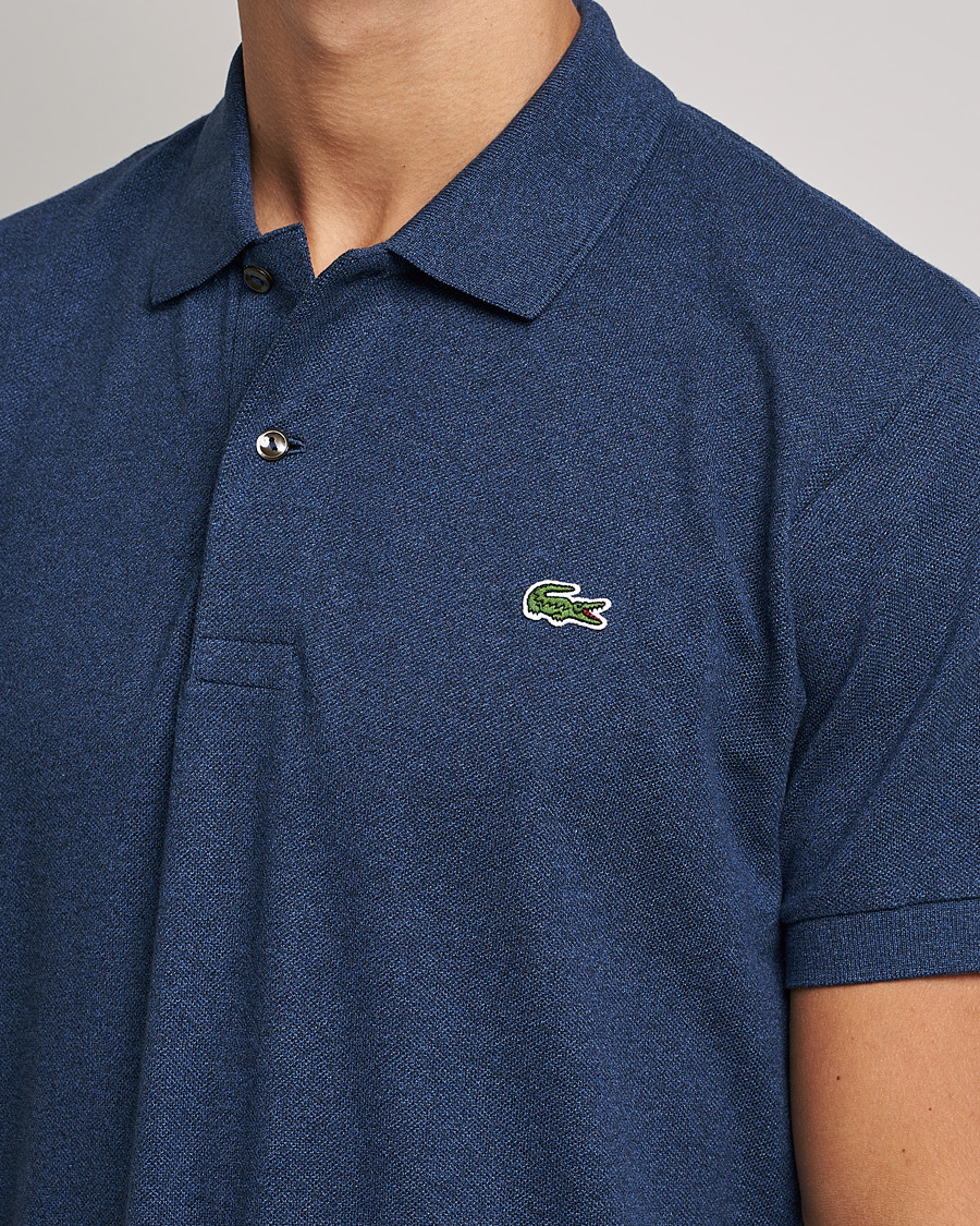 Men | Polo Shirts | Lacoste | Original Polo Melange Piké Dark Indigo Blue