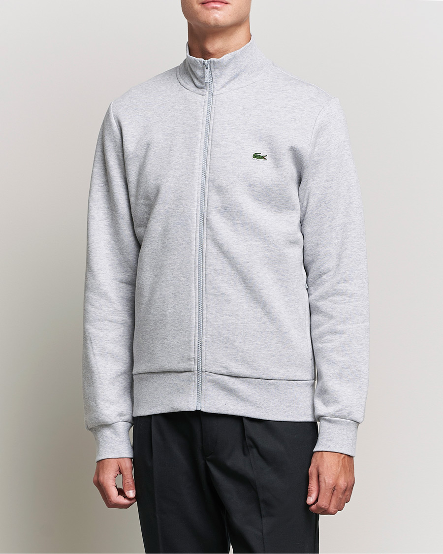 Men | Sweaters & Knitwear | Lacoste | Full Zip Sweater Silver Chine