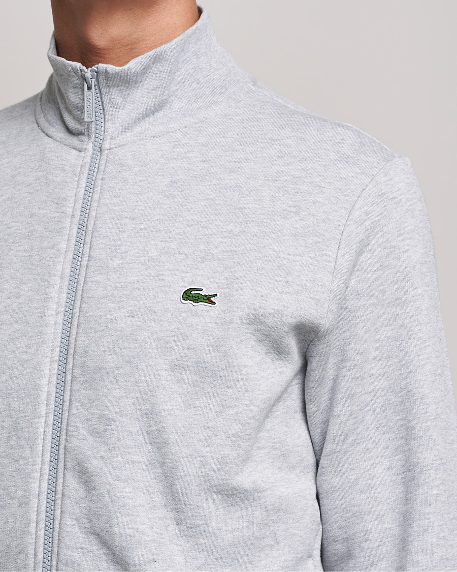 Men | Sweaters & Knitwear | Lacoste | Full Zip Sweater Silver Chine