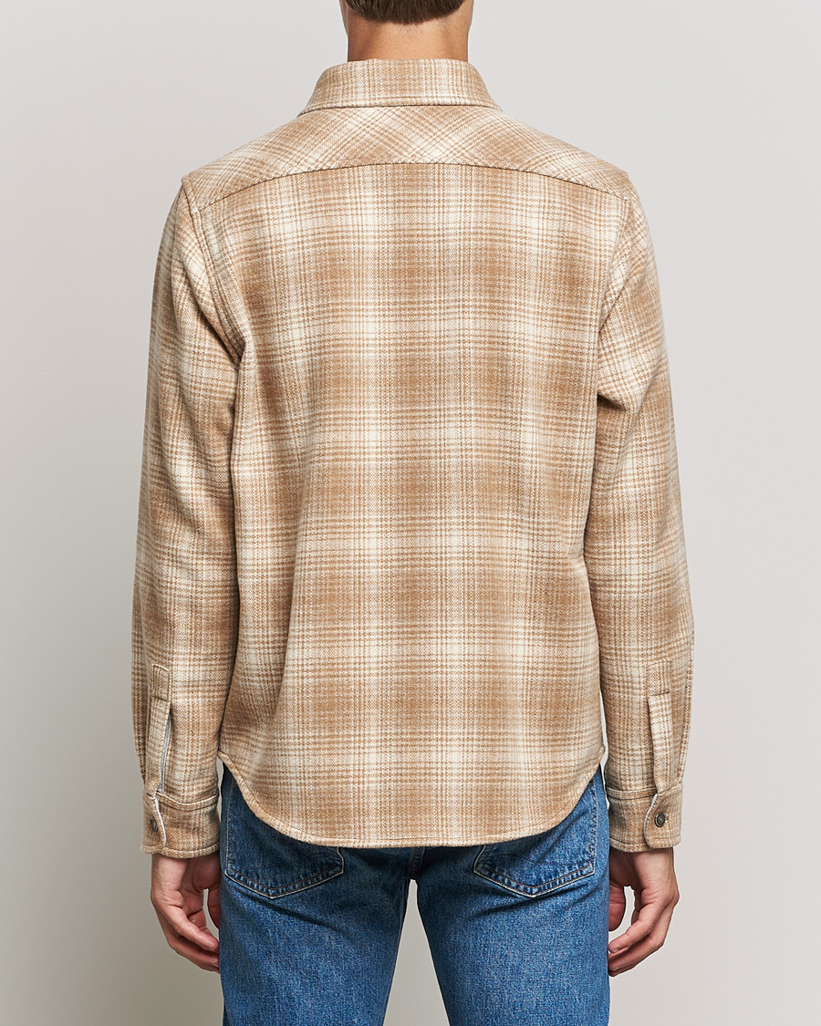 Men | Shirts | Woolrich | Alaskan Melton Wool Overshirt Camel Hunting