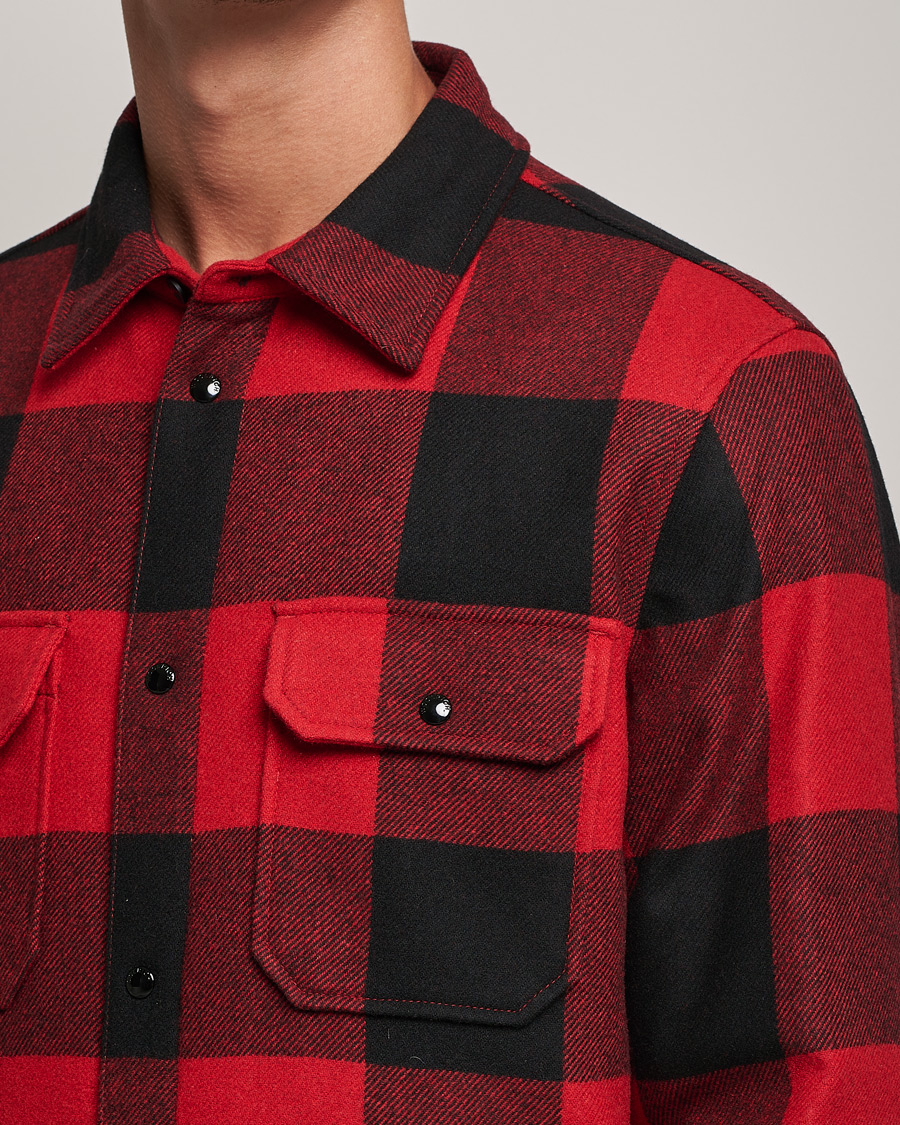 Men | Shirts | Woolrich | Alaskan Wool Padded Overshirt Red Buffalo