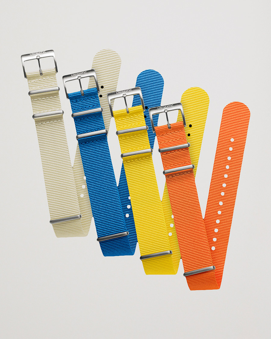 Men | Watch straps | UNIMATIC | Bold Nato Steel 22mm Strap Set Multi