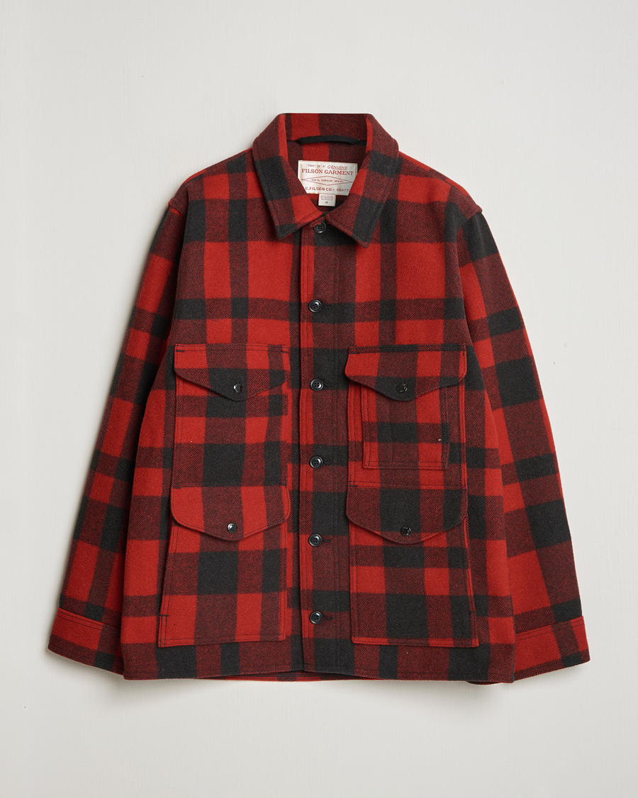 Men | Coats & Jackets | Filson | Mackinaw Wool Cruiser Red/Black Plaid
