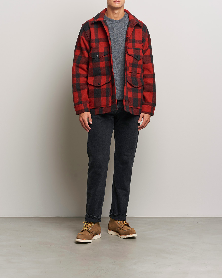 Men | Coats & Jackets | Filson | Mackinaw Wool Cruiser Red/Black Plaid