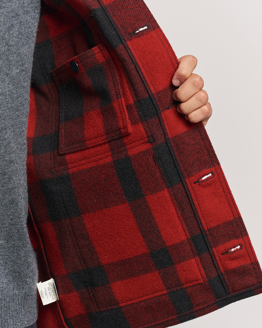 Men | Coats & Jackets | Filson | Mackinaw Wool Cruiser Red/Black Plaid