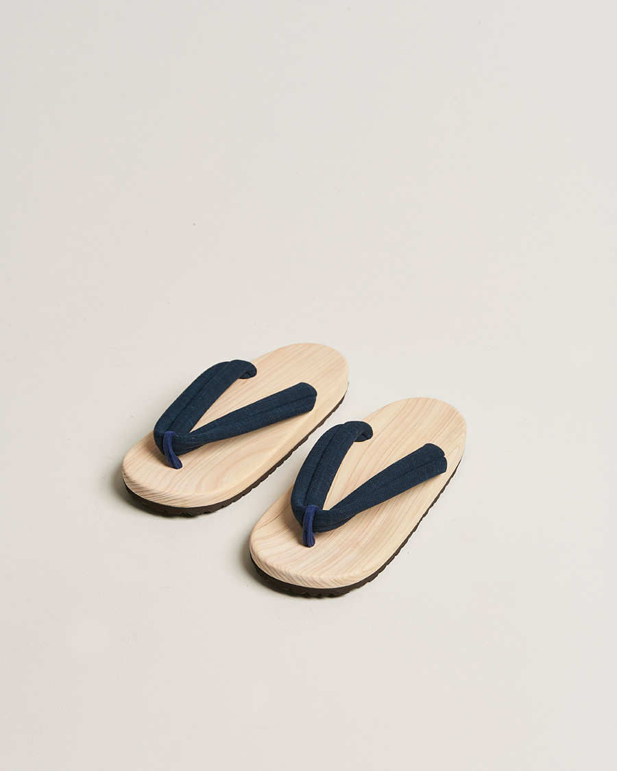 Men | Beams Japan Wooden Geta Sandals Navy | Beams Japan | Wooden Geta Sandals Navy