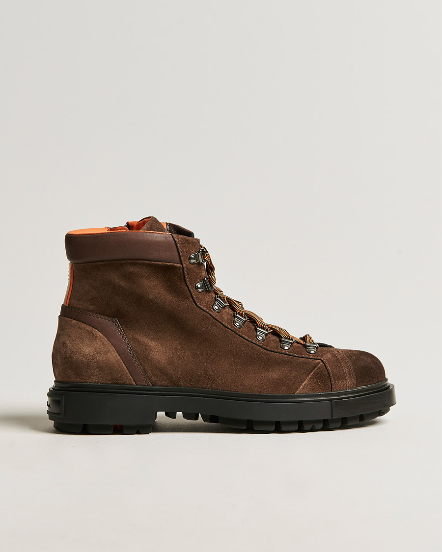Men | Santoni Winter Boot Dark Brown Suede | Santoni | Winter Boot Dark Brown Suede