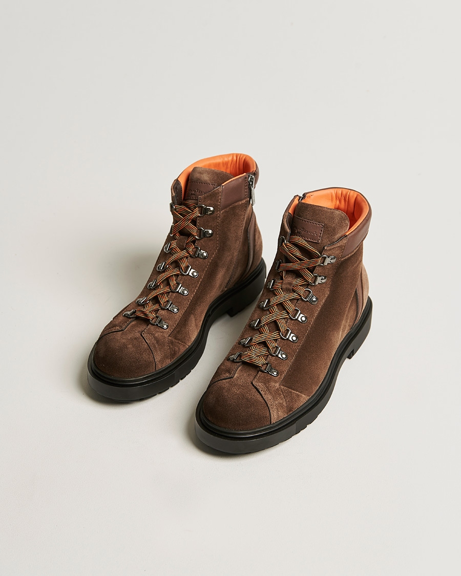 Men | Santoni Winter Boot Dark Brown Suede | Santoni | Winter Boot Dark Brown Suede