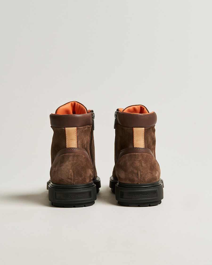 Men | Santoni Winter Boot Dark Brown Suede | Santoni | Winter Boot Dark Brown Suede
