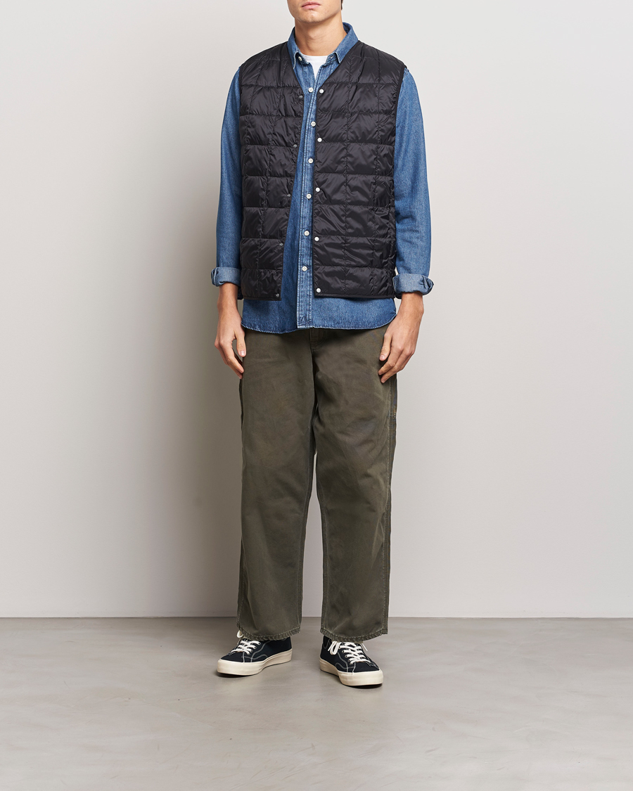 Men | Coats & Jackets | TAION | V-Neck Lightweight Down Vest Black