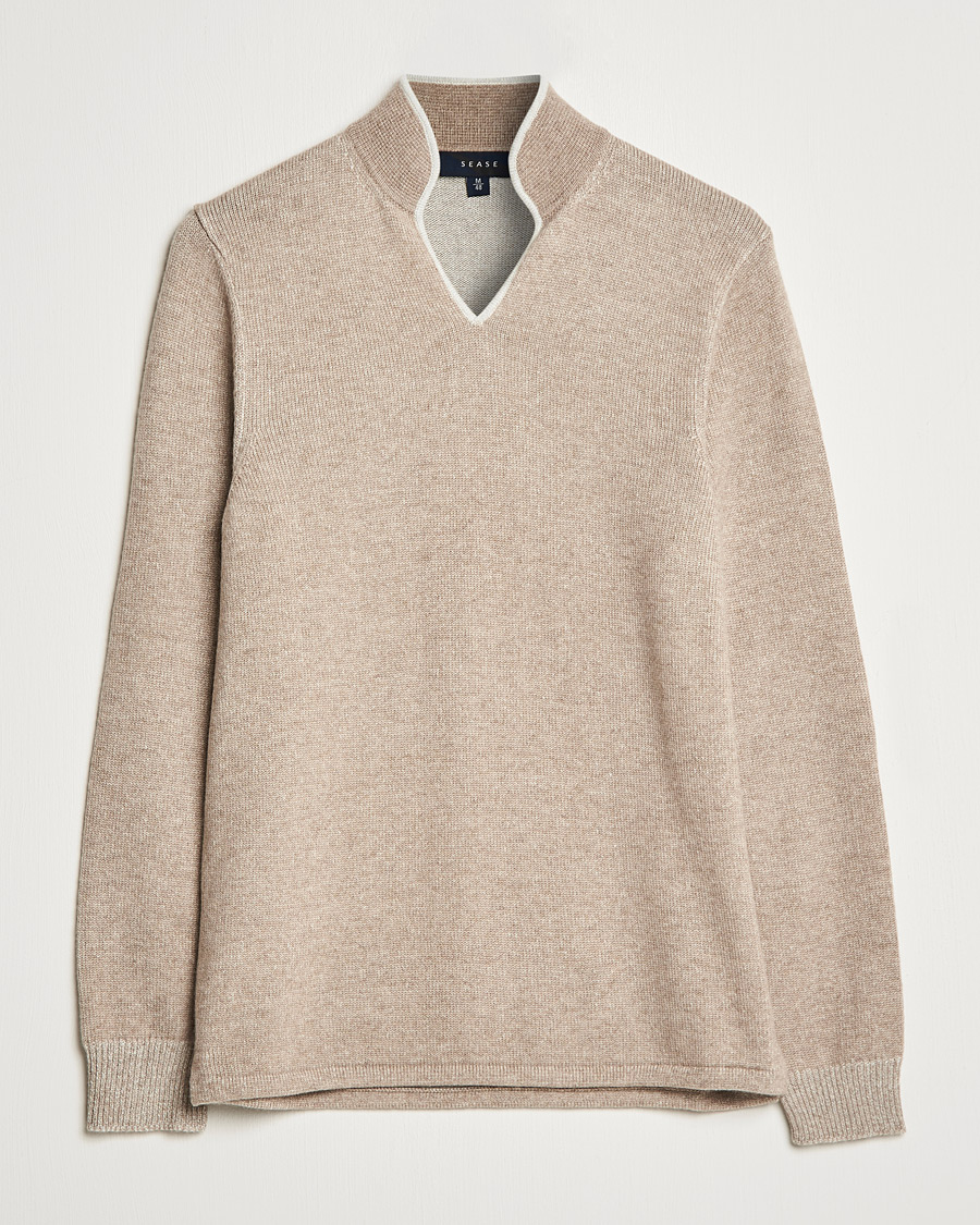 Men | Sweaters & Knitwear | SEASE | Ellen Cashmere Pullover Beige