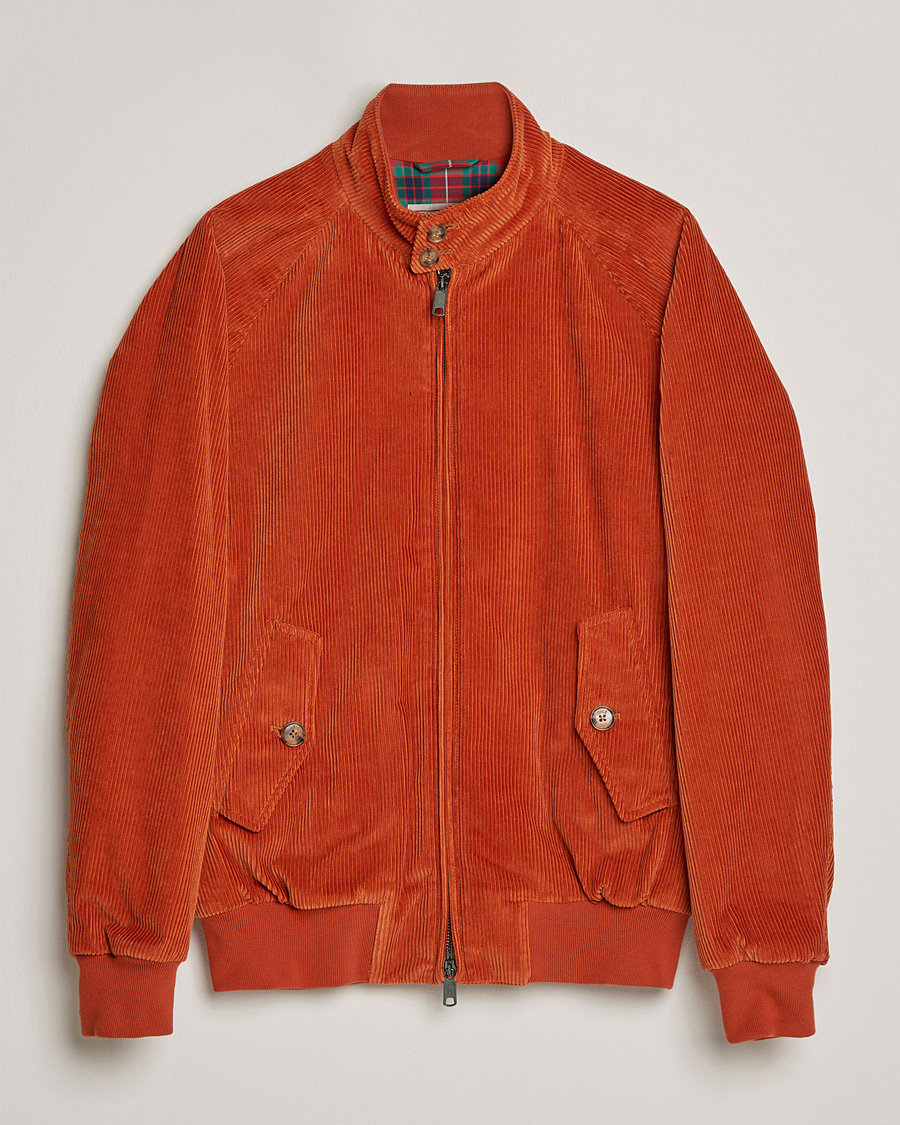 Men | Coats & Jackets | Baracuta | G9 Padded Corduroy Harrington Jacket Dark Orange