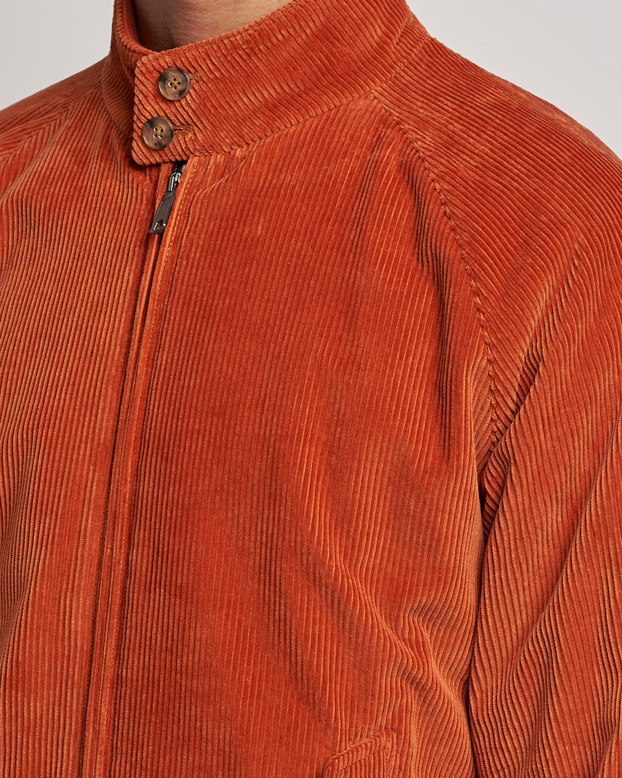 Men | Coats & Jackets | Baracuta | G9 Padded Corduroy Harrington Jacket Dark Orange