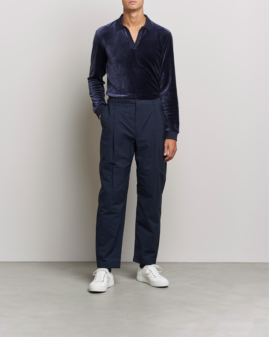Men | Sweaters & Knitwear | Orlebar Brown | Bouvet Cotton/Modal Polo Night Iris