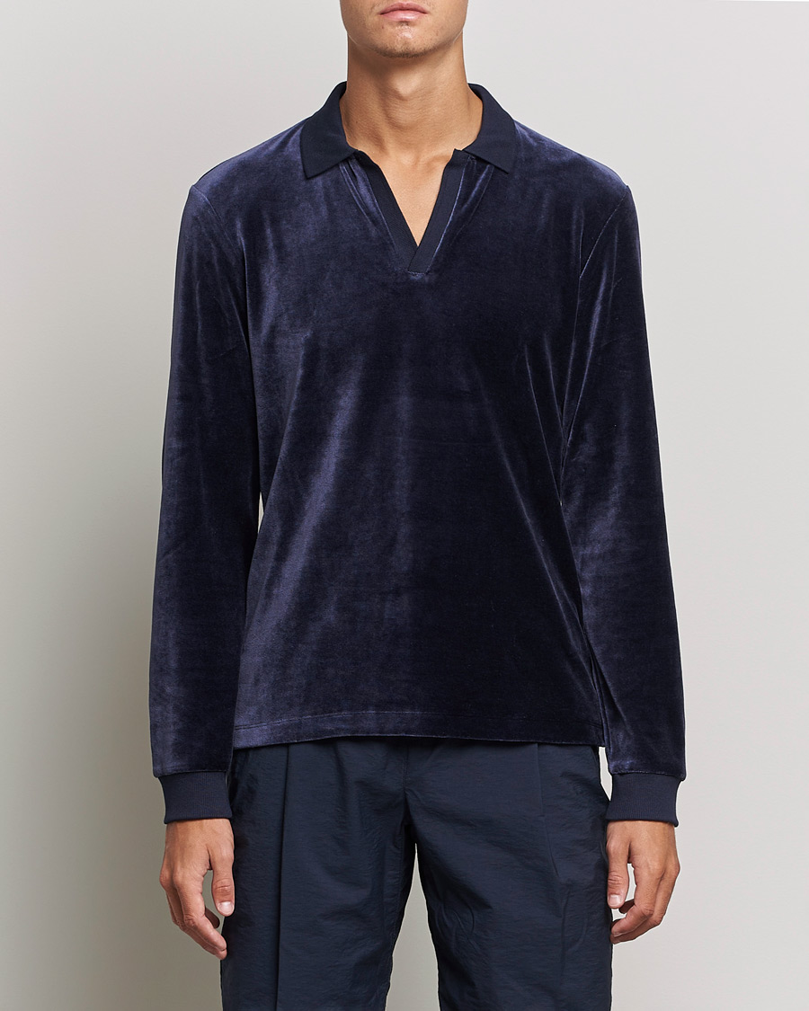 Men | Sweaters & Knitwear | Orlebar Brown | Bouvet Cotton/Modal Polo Night Iris