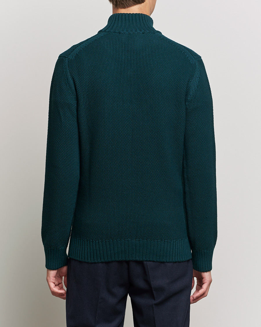 Men | Sweaters & Knitwear | Orlebar Brown | Lennard Merino Waffle Half Zip Bristlecone Pine