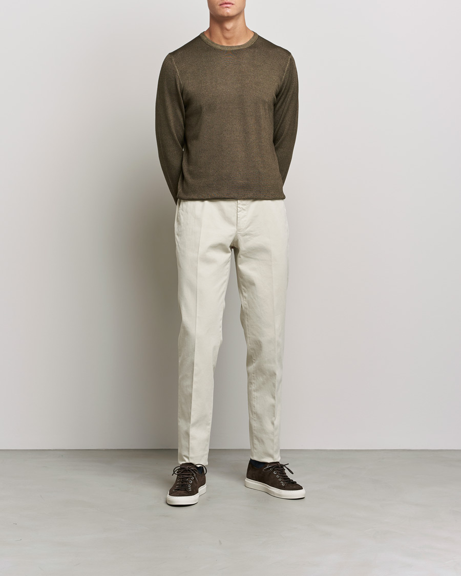 Men | Sweaters & Knitwear | Gran Sasso | Vintage Merino Fashion Fit Crew Neck Pullover Green