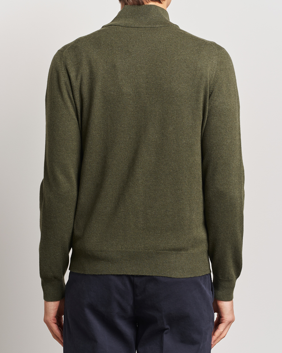 Men | Sweaters & Knitwear | Gran Sasso | Wool/Cashmere Half Zip Olive Melange