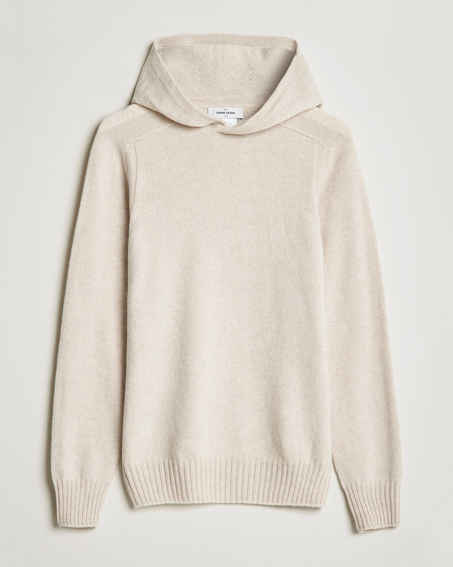 Men | Sweaters & Knitwear | Gran Sasso | Wool Hoodie Cream