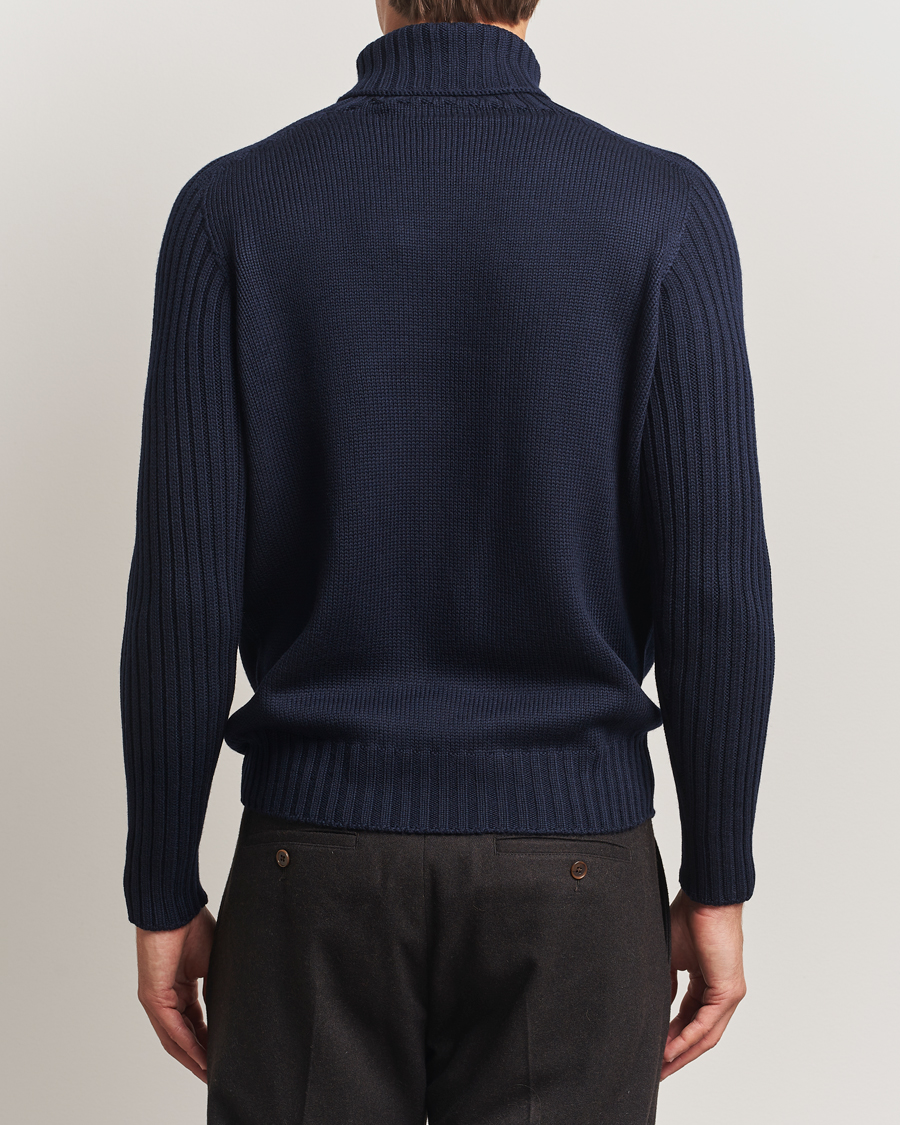 Men | Sweaters & Knitwear | Gran Sasso | Rainwool Rollneck Navy