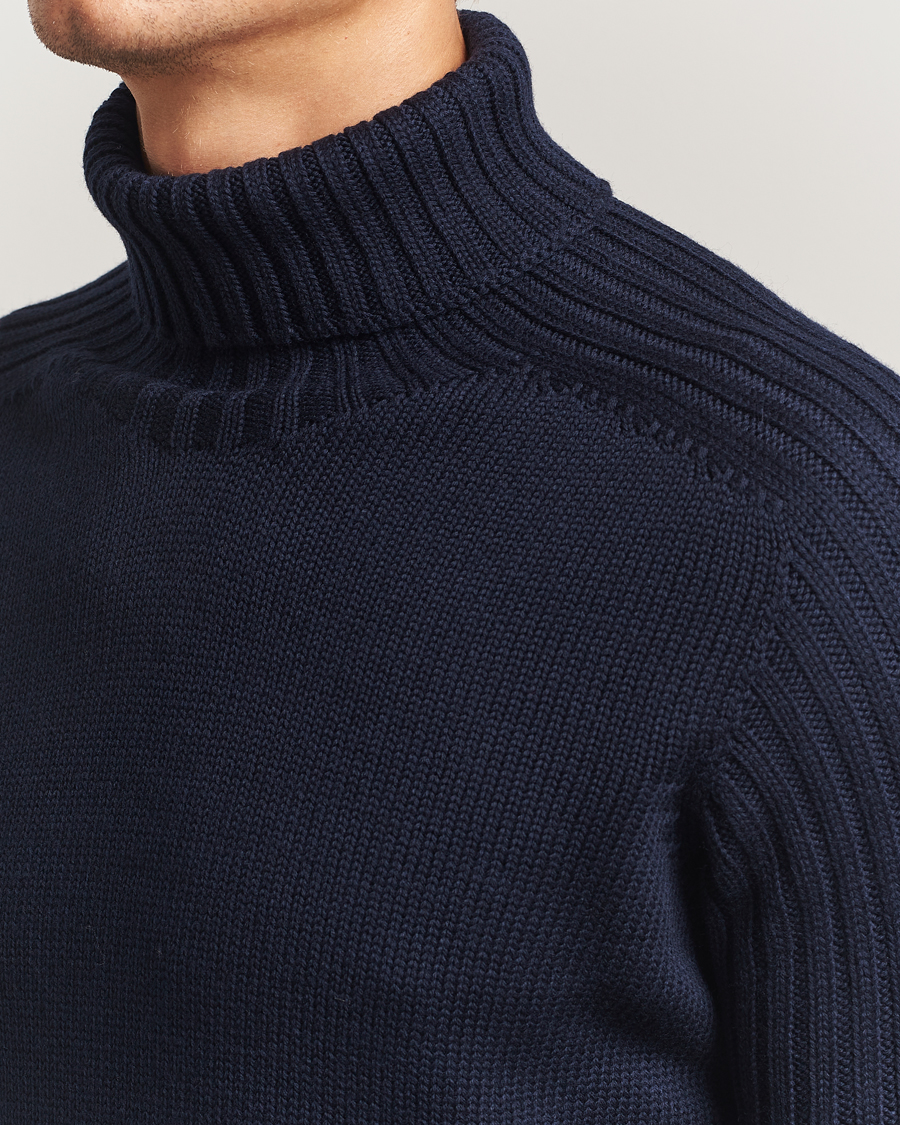 Men | Sweaters & Knitwear | Gran Sasso | Rainwool Rollneck Navy