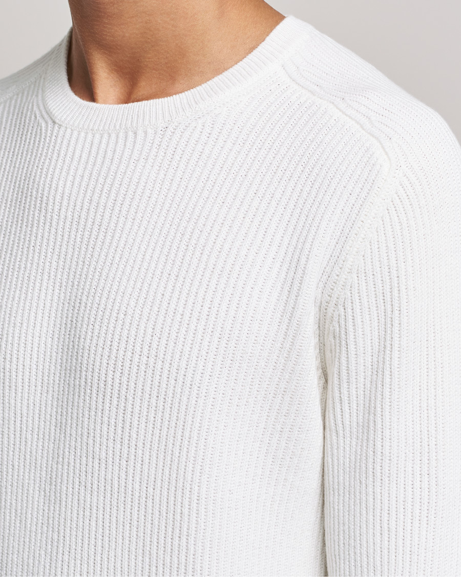 Men | Sweaters & Knitwear | Gran Sasso | Knitted Wool/Cashmere Structure Crewneck Off White