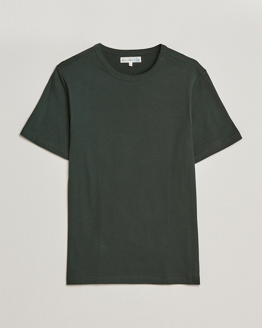 Men | T-Shirts | Merz b. Schwanen | Relaxed Loopwheeled Sturdy Tee Forest