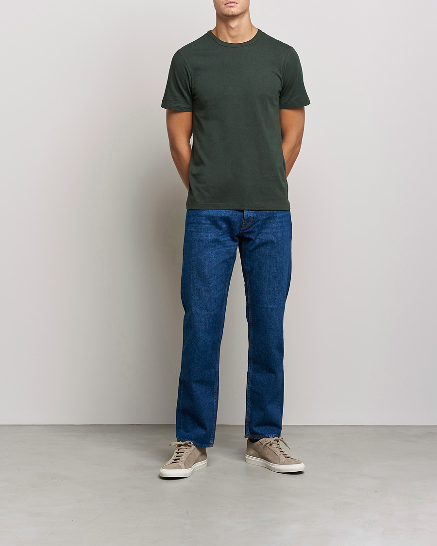 Men | T-Shirts | Merz b. Schwanen | Relaxed Loopwheeled Sturdy Tee Forest