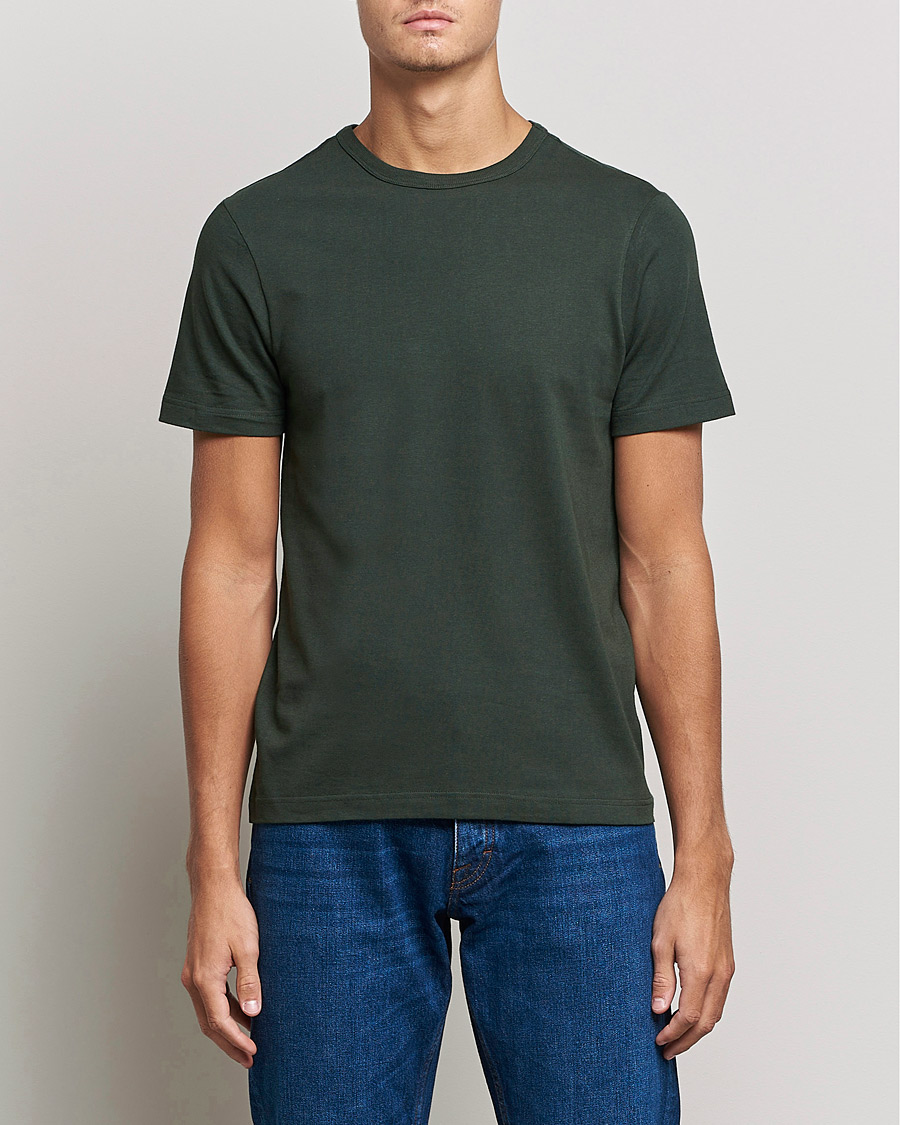 Men | T-Shirts | Merz b. Schwanen | Relaxed Loopwheeled Sturdy Tee Forest