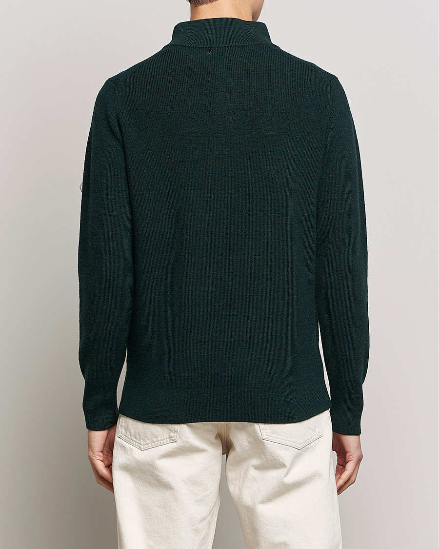 Men | Sweaters & Knitwear | Merz b. Schwanen | Merino Wool Half Zip Forest