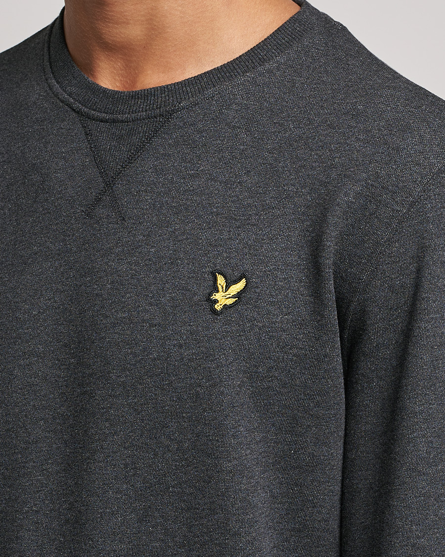 Men | Sweaters & Knitwear | Lyle & Scott | Organic Cotton Crew Neck Charcoal Marl
